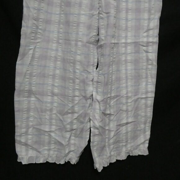 TIME OUT | medium | Lilac - Blue - White Plaid Pajama Bottoms | Ruffled Hem - Picture 14 of 16